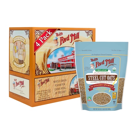 Bobs Red Mill Natural Foods Bob's Red Mill Organic Steel Cut Oats 24 oz. Bag, PK4 6053S244